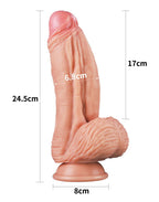 LoveToy - Dildo met Aderen 24.5 cm - Nude
