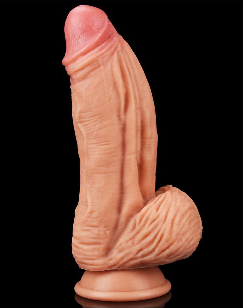 LoveToy - Dildo met Aderen 24.5 cm - Nude