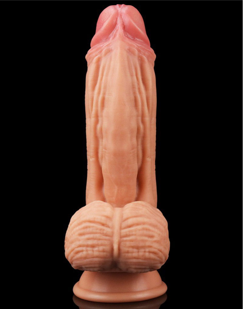 LoveToy - Dildo met Aderen 24.5 cm - Nude