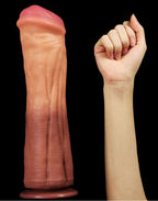 LoveToy - Dildo met Aderen 30 cm - Nude/Bruin