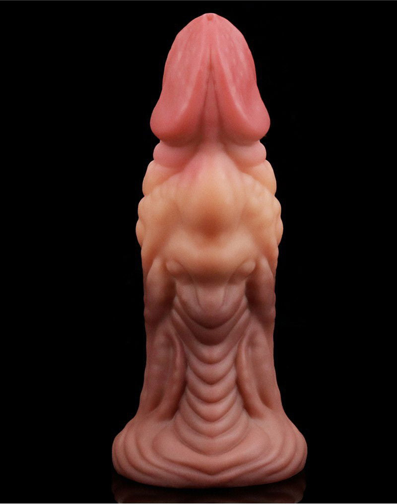 LoveToy - Dildo met Aderen 18 cm - Nude/Bruin