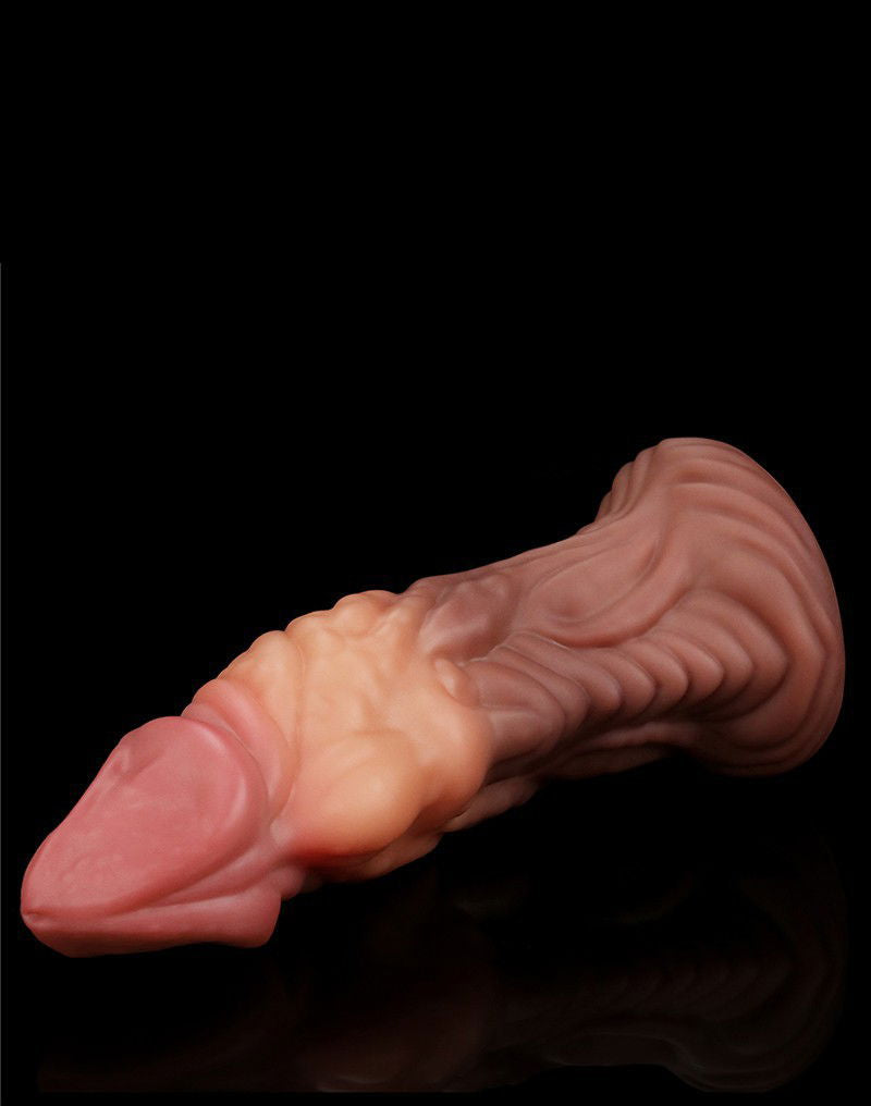 LoveToy - Dildo met Aderen 18 cm - Nude/Bruin
