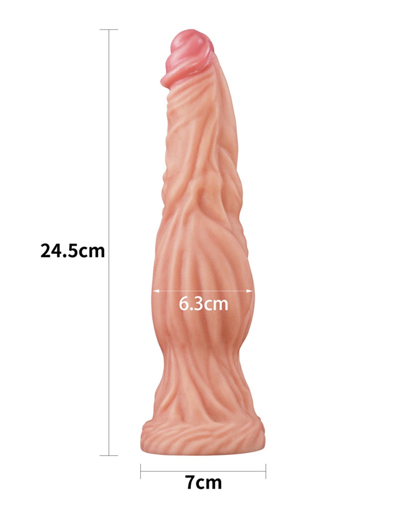 LoveToy - Dildo met Aderen 24 cm - Nude