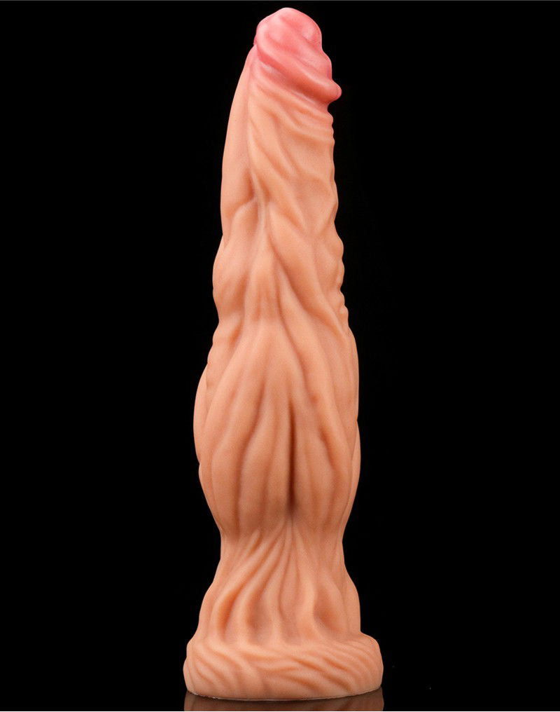 LoveToy - Dildo met Aderen 24 cm - Nude