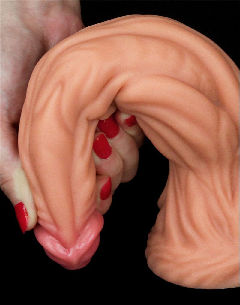 LoveToy - Dildo met Aderen 24 cm - Nude