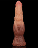 LoveToy - Dildo met Aderen 24.5 cm - Nude/Bruin