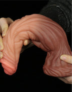 LoveToy - Dildo met Aderen 24.5 cm - Nude/Bruin