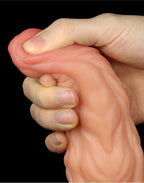 LoveToy - Dildo met Aderen 24.5 cm - Nude/Bruin
