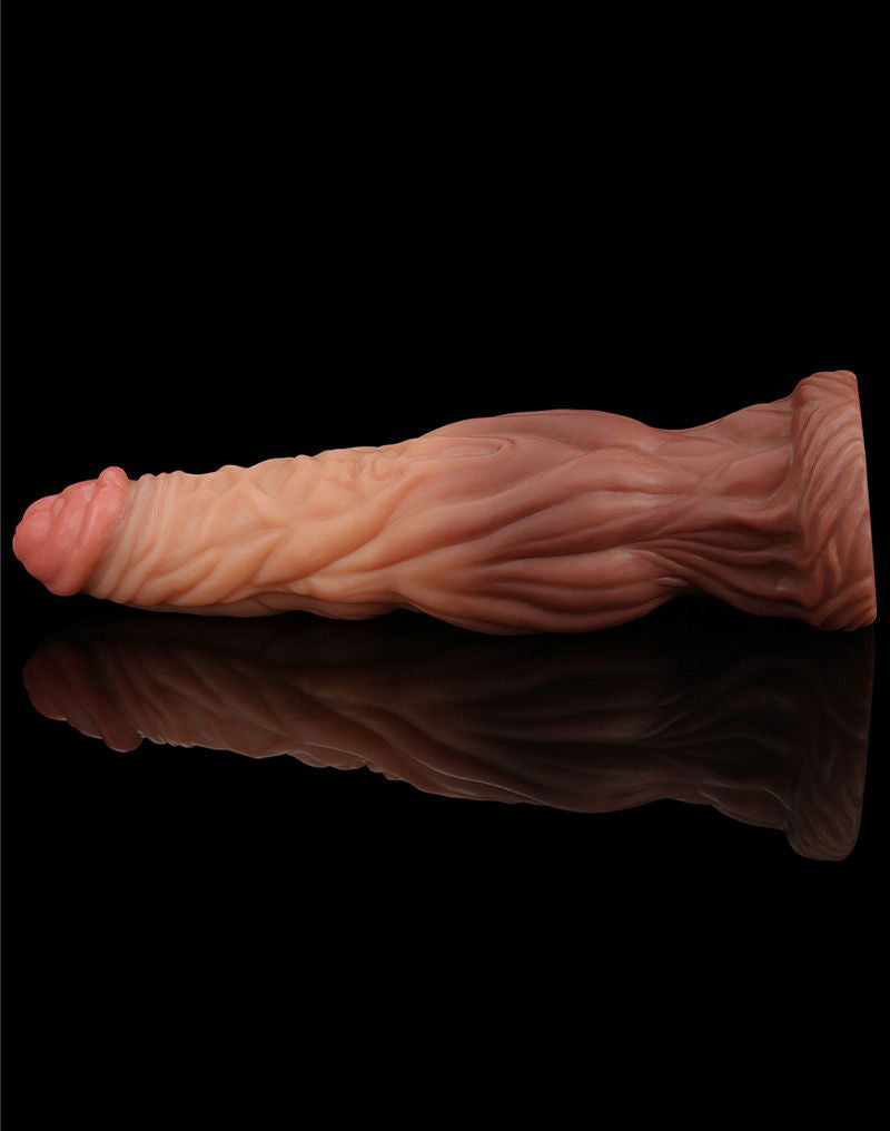 LoveToy - Dildo met Aderen 24.5 cm - Nude/Bruin
