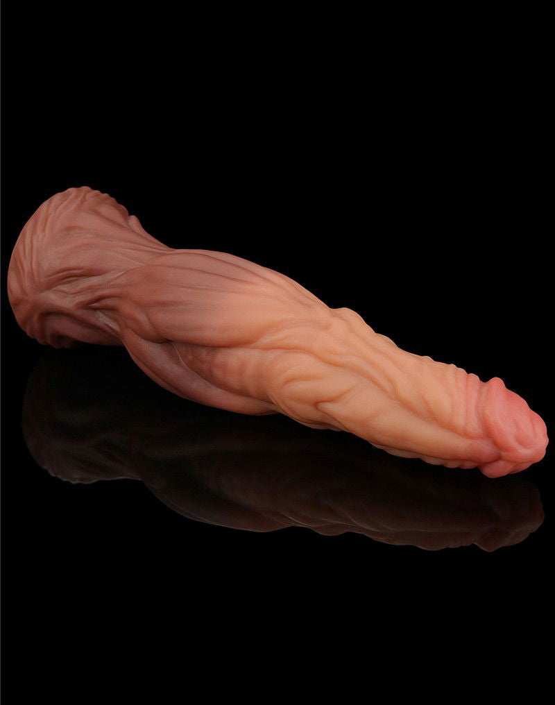 LoveToy - Dildo met Aderen 24.5 cm - Nude/Bruin