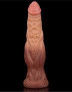 LoveToy - Dildo met Aderen 24.5 cm - Nude/Bruin