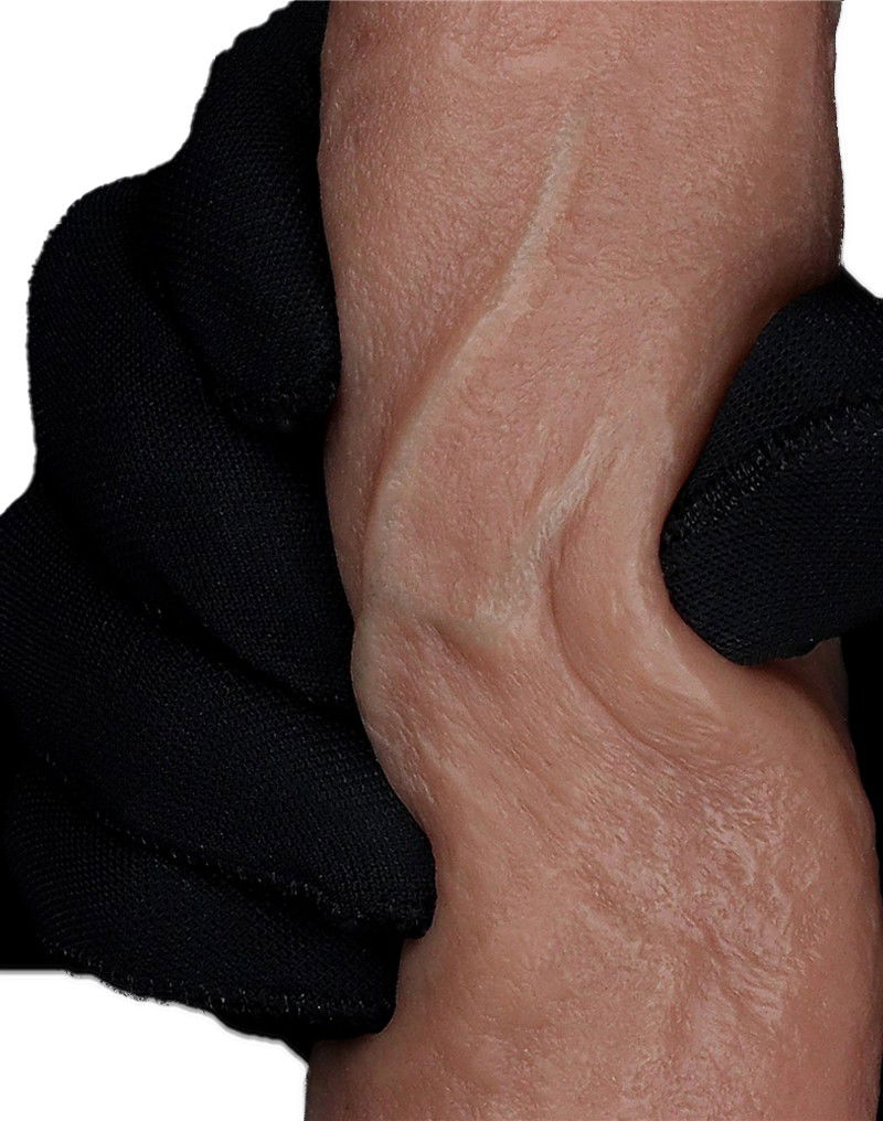 LoveToy - Dubbellaagse siliconen dildo 18,5 cm (Ø 3,7 cm) - Bruin