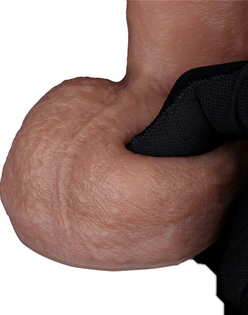 LoveToy - Dubbellaagse siliconen dildo 20,5 cm (Ø 4 cm) - Bruin