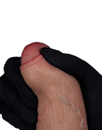 LoveToy - Dubbellaagse siliconen dildo 20,5 cm (Ø 4 cm) - Bruin