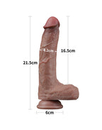 LoveToy - Dubbellaagse siliconen dildo 21,5 cm (Ø 4,2 cm) - Bruin