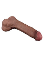 LoveToy - Dubbellaagse siliconen dildo 21,5 cm (Ø 4,2 cm) - Bruin