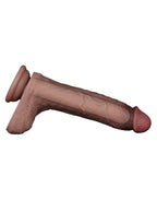 LoveToy - Dubbellaagse siliconen dildo 21,5 cm (Ø 4,2 cm) - Bruin