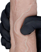 LoveToy - Dubbellaagse siliconen dildo 21,5 cm (Ø 4,2 cm) - Bruin