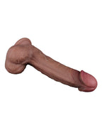 LoveToy - Dubbellaagse siliconen dildo 22,5 cm (Ø 4,2 cm) - Bruin