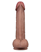 LoveToy - Dubbellaagse siliconen dildo 22,5 cm (Ø 4,2 cm) - Bruin