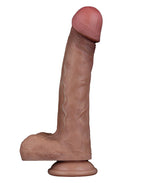 LoveToy - Dubbellaagse siliconen dildo 22,5 cm (Ø 4,2 cm) - Bruin