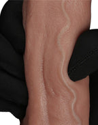 LoveToy - Dubbellaagse siliconen dildo 22,5 cm (Ø 4,2 cm) - Bruin