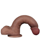 LoveToy - Dubbellaagse siliconen dildo 22,5 cm (Ø 4,2 cm) - Bruin