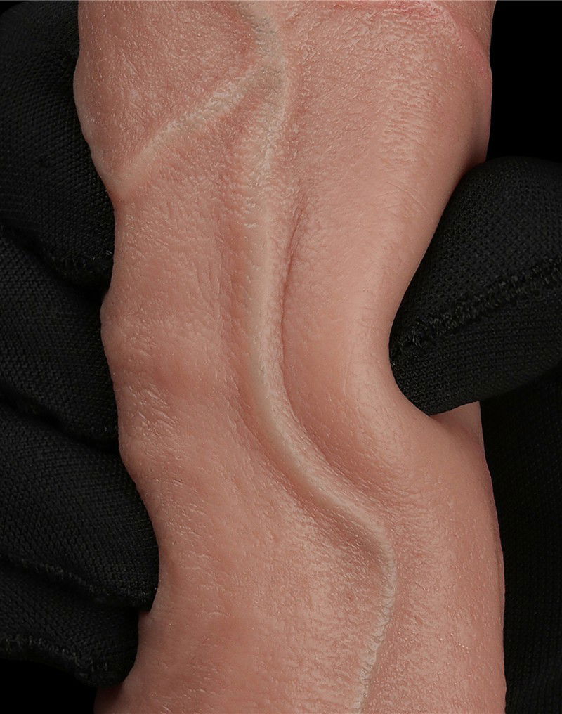 LoveToy - Dubbellaagse siliconen dildo 23,5 cm (Ø 4,3 cm) - Bruin