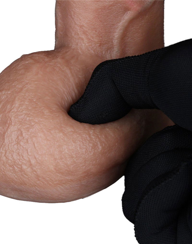 LoveToy - Dubbellaagse siliconen dildo 23,5 cm (Ø 4,3 cm) - Bruin