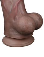 LoveToy - Dubbellaagse siliconen dildo 29.5 cm (Ø 5.5 cm) - Bruin