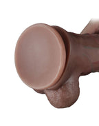 LoveToy - Dubbellaagse siliconen dildo 29.5 cm (Ø 5.5 cm) - Bruin