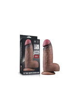 LoveToy - Dubbellaagse siliconen dildo XXL 24.6 cm (Ø 7 cm) - Bruin
