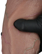 LoveToy - Dubbellaagse siliconen dildo XXL 24.6 cm (Ø 7 cm) - Bruin