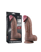LoveToy - Dubbellaagse siliconen dildo XXL 28 cm (Ø7.4 cm) - Bruin