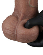LoveToy - Dubbellaagse siliconen dildo XXL 28 cm (Ø7.4 cm) - Bruin
