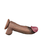 LoveToy - Dubbellaagse siliconen dildo XXL 28 cm (Ø7.4 cm) - Bruin