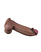 LoveToy - Dubbellaagse siliconen dildo XXL 28 cm (Ø7.4 cm) - Bruin