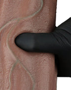 LoveToy - Dubbellaagse siliconen dildo XXL 33 cm (Ø5,5 cm) - Bruin