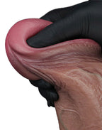 LoveToy - Dubbellaagse siliconen dildo XXL 33 cm (Ø5,5 cm) - Bruin