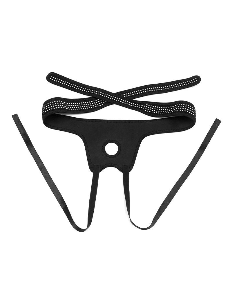 LoveToy - Easy Strap-on Harnas (zonder dildo) - Zwart & Wit