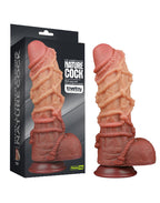 LoveToy - Extreme Dildo met Touw Motief 26.5 cm - Bruin & Nude