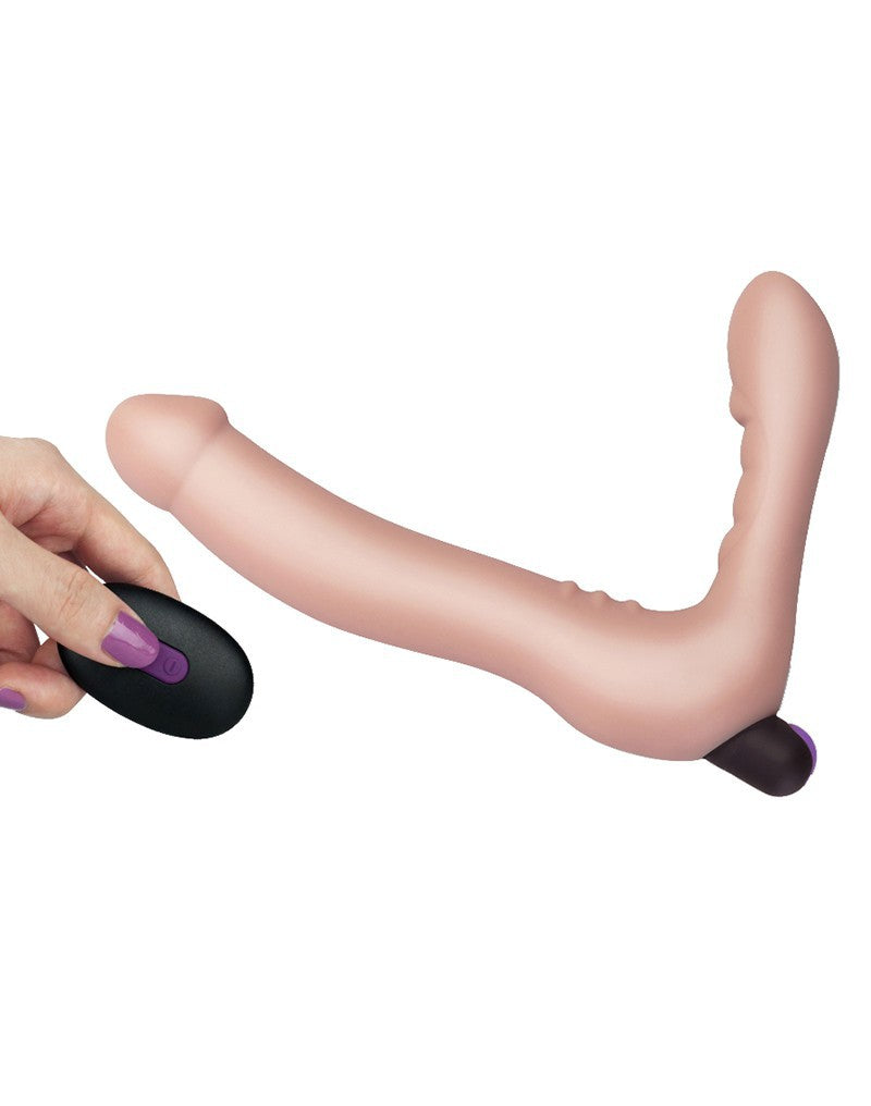 LoveToy - iJoy - Vibrerende Dubbele Dildo met afstandbediening - Nude