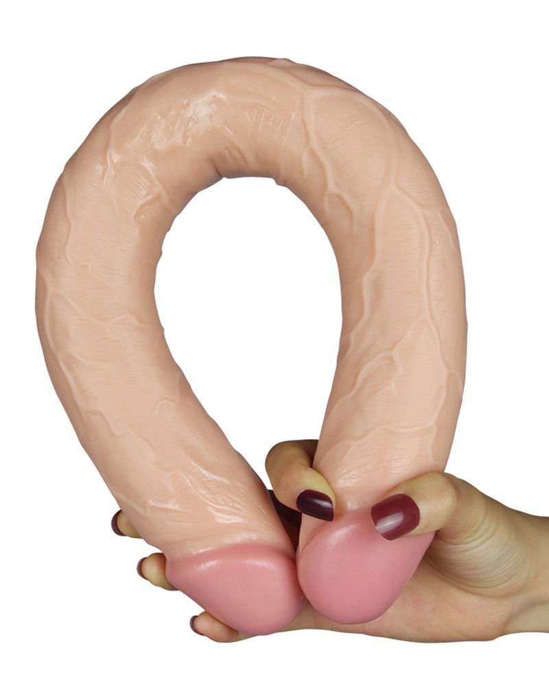 LoveToy - King Size Slim Ultra Double Dildo 45 cm - Nude