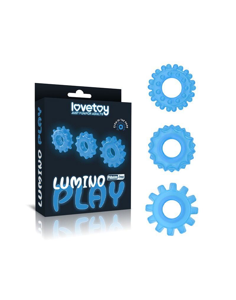 LoveToy - Lumino Play Cockring Set van 3 - Glow in the Dark