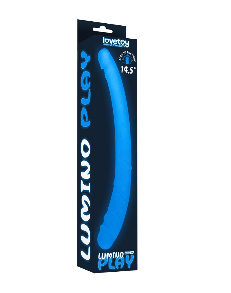 LoveToy - Lumino Play Dubbele Dildo 37 cm - Glow in the Dark