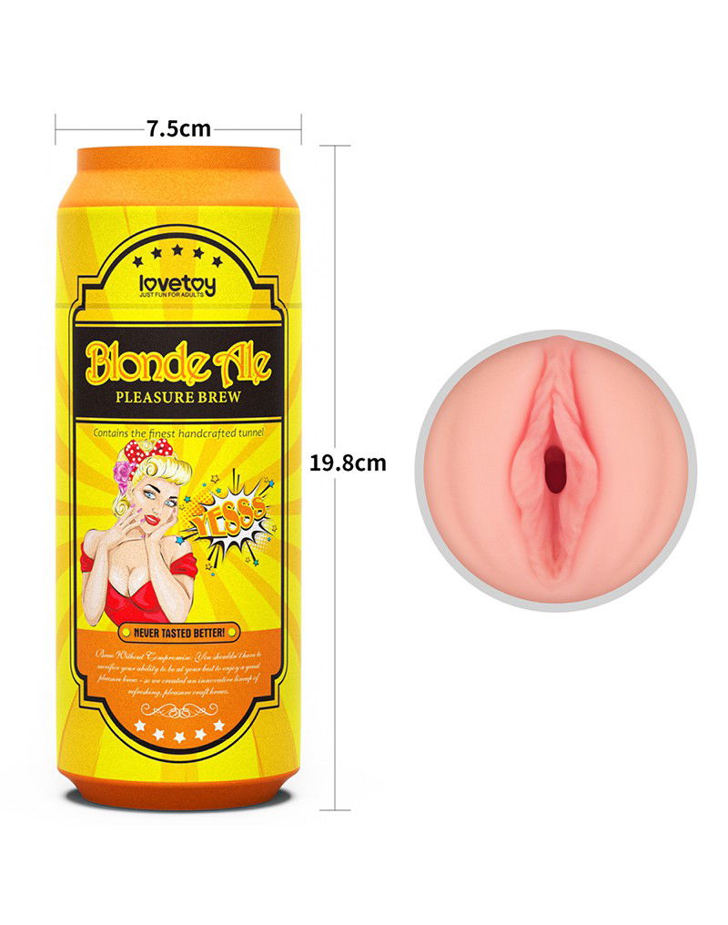LoveToy - Pleasure Brew Blonde Ale Vagina Masturbator - Nude & Geel