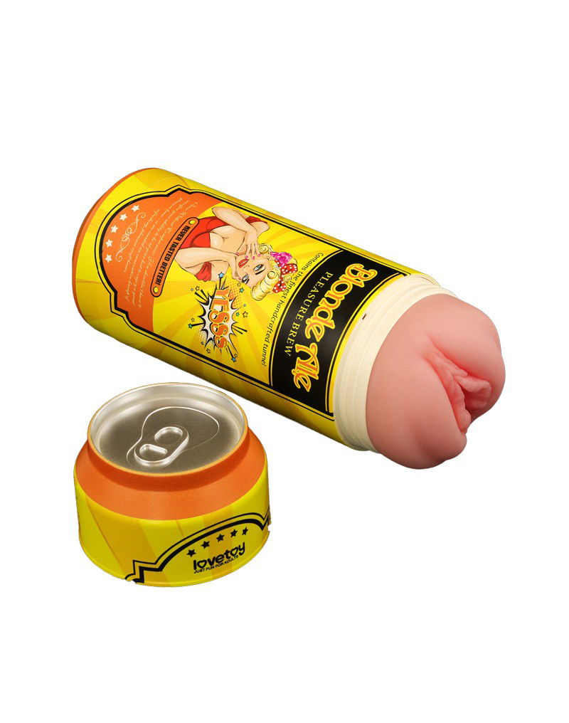 LoveToy - Pleasure Brew Blonde Ale Vagina Masturbator - Nude & Geel