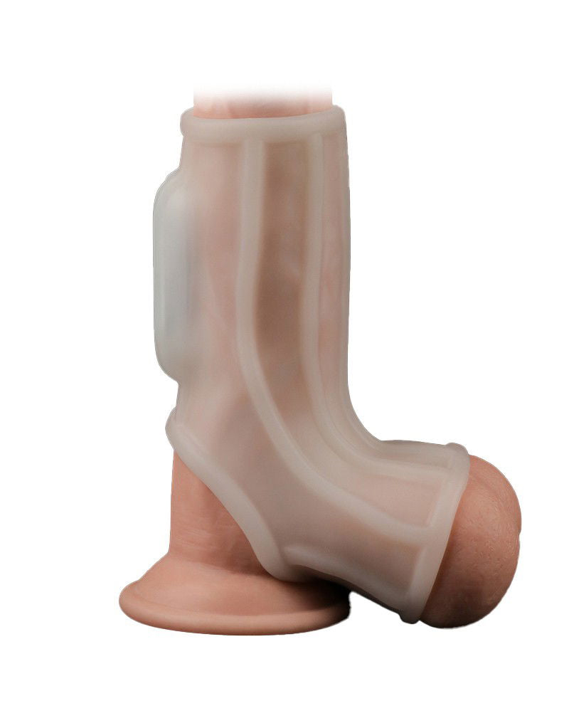 LoveToy - Ridge Knights Ring - Vibrerende Penis Sleeve - Wit