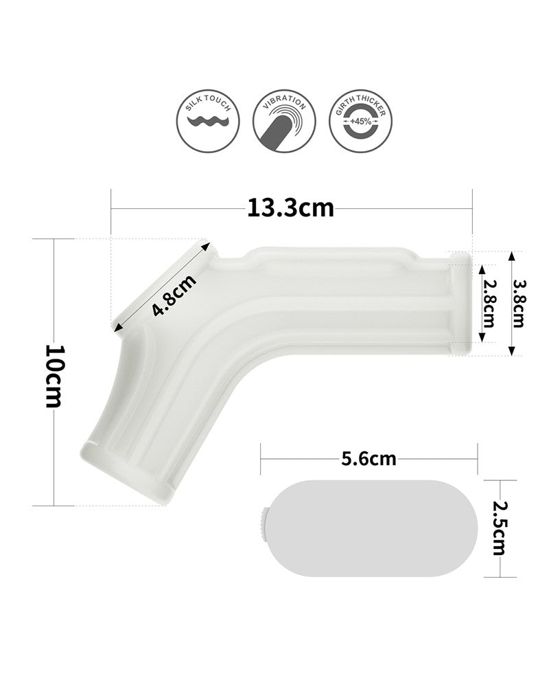 LoveToy - Ridge Knights Ring - Vibrerende Penis Sleeve - Wit