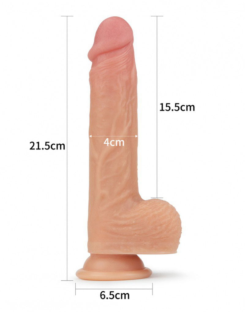 LoveToy - Roterende & Verwarmde Realistische Dildo 21 cm - Nude